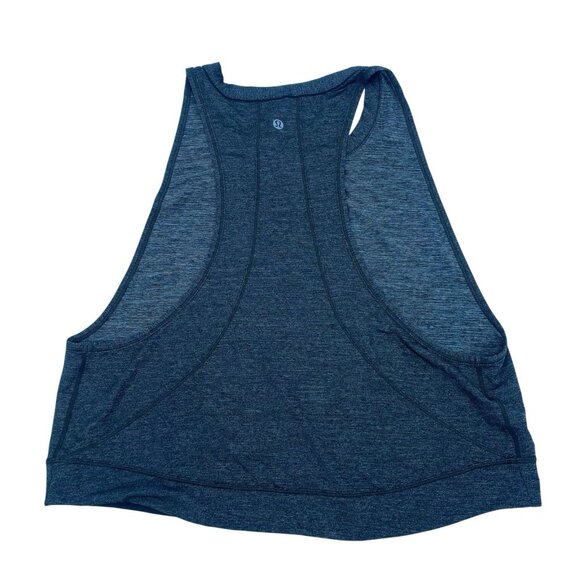 Lululemon Size 8 Pace Perfect Tank Heathered Gray Black Oversized - Picture 8 of 8